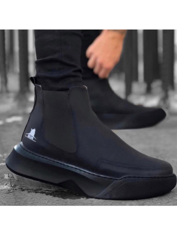 Ghete barbati, negre, super calduroase, model SKI, usoare si cusute, ISAHAR