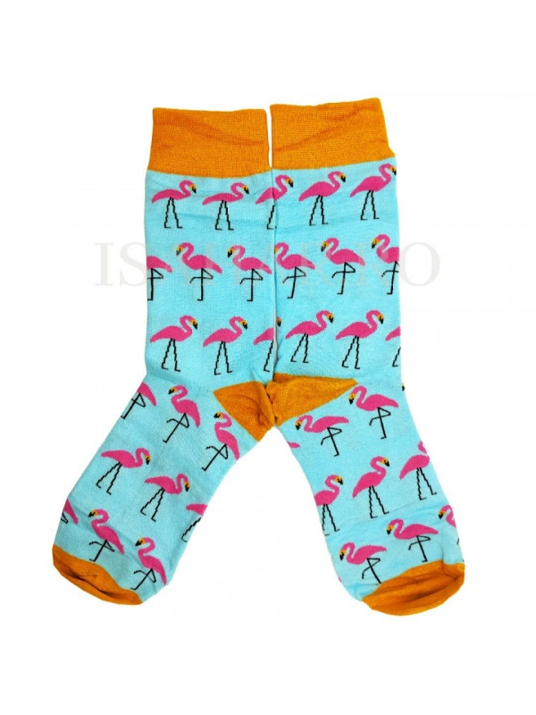 Sosete barbati din bumbac, model flamingo, ISAHAR