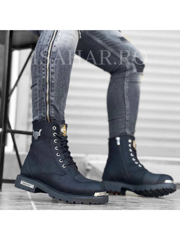 Ghete barbati, un model unicat cu aplicatii metalice, casual, ISAHAR
