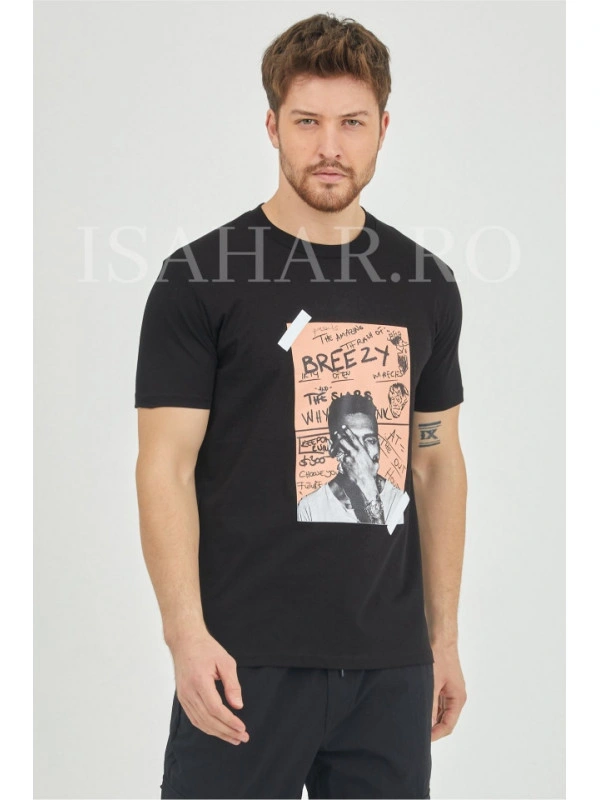 Tricou barbati model BREEZY, casual, din bumbac premium, model super cool, Isahar