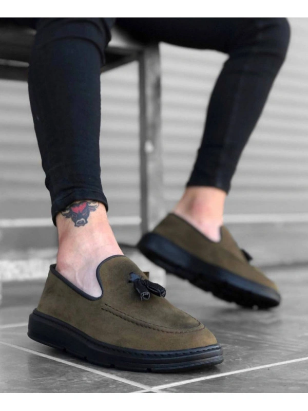 Mocasini barbati model casual, kaki, super confortabili, talpa cusuta, Isahar