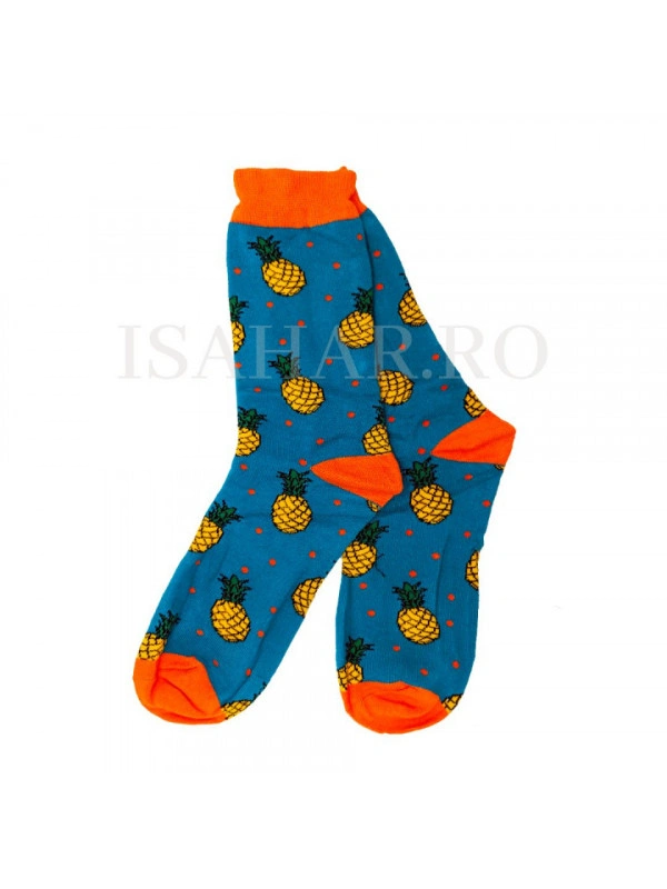 Sosete din bumbac premium, model ananas, ISAHAR