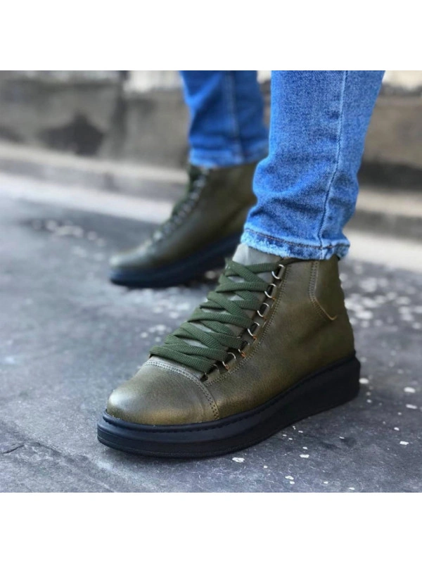 Ghete barbati, kaki, talpa cusuta, un super model NOU, premium, Isahar