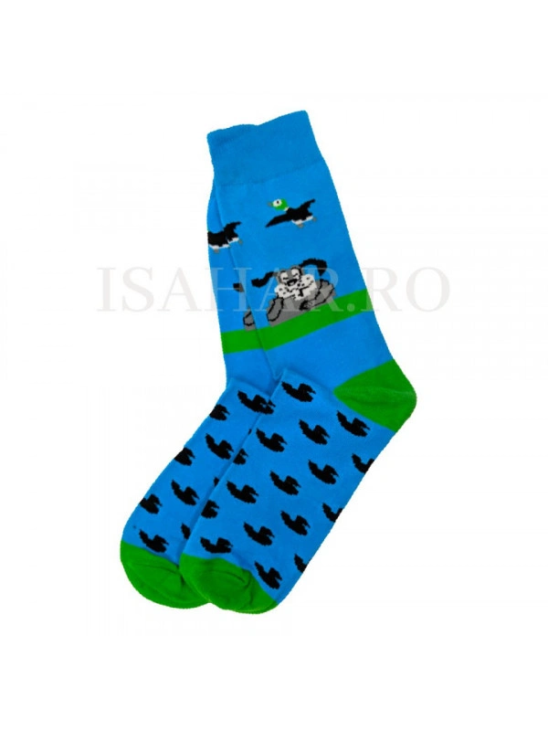 Sosete din bumbac premium, imprimeu animale, calitate superioara, ISAHAR
