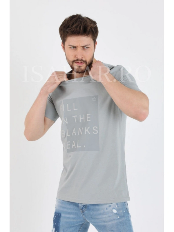 Tricou barbati BREEZY, din bumbac premium, cambrat, ISAHAR