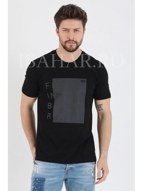 Tricou cu imprimeu pentru barbati , BREEZY, casual, din bumbac, ISAHAR