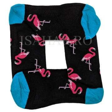 Sosete din bumbac premium, model flamingo roz , calitate superioara, ISAHAR - Img 2