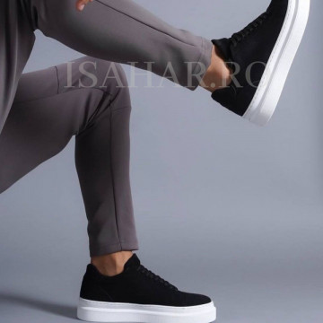 Adidasi barbati, negri, model Siena, casual, ISAHAR - Img 4