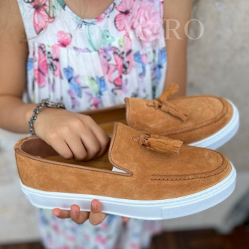 Mocasini barbati, 100% piele naturala intoarsa, un model elegant, ISAHAR - Img 2
