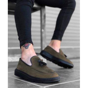 Mocasini barbati model casual, kaki, super confortabili, talpa cusuta, Isahar