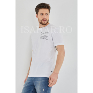 Tricou barbati, alb, model casual BREEZY, material premium , ISAHAR - Img 5
