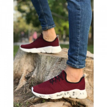 Pantofi sport grena, cu talpa flexibila din spuma, foarte usori si comozi - Img 2