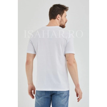 Tricou barbati, alb, model casual BREEZY, material premium , ISAHAR - Img 6