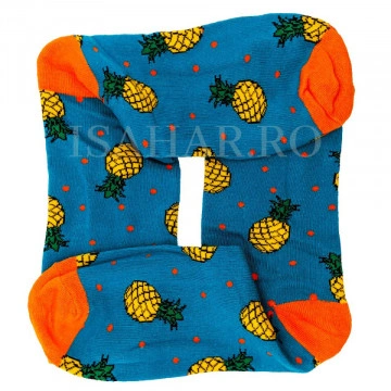 Sosete din bumbac premium, model ananas, ISAHAR - Img 2