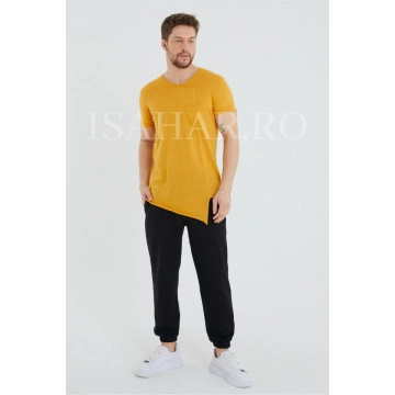 Tricou barbati elegant, culoare mustar, BREEZY, material premium , ISAHAR - Img 8