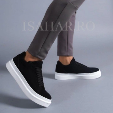 Adidasi barbati, negri, model Siena, casual, ISAHAR