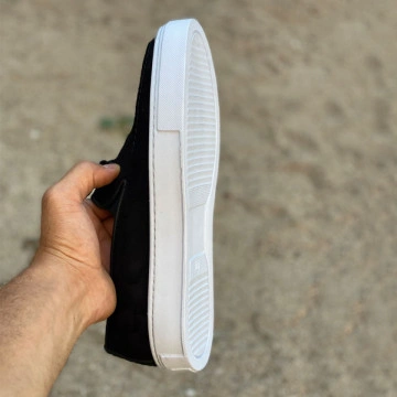 Mocasini barbati, 100% piele naturala intoarsa, negri, casual, ISAHAR - Img 3