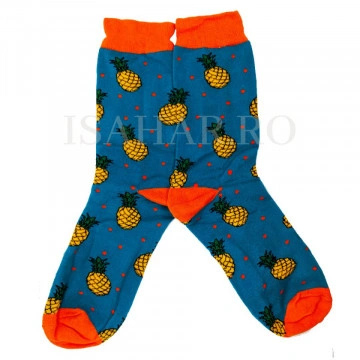 Sosete din bumbac premium, model ananas, ISAHAR - Img 3