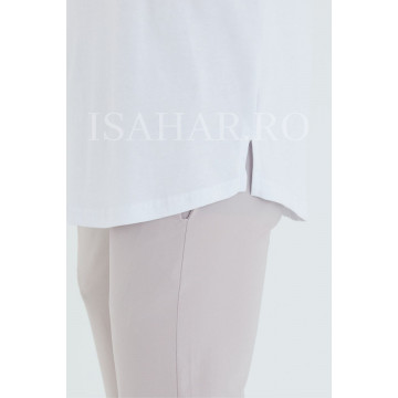 Tricou barbati simplu, alb, BREEZY, material premium , ISAHAR - Img 7