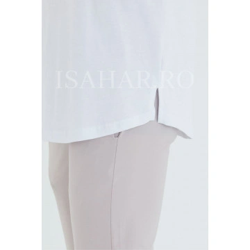 Tricou barbati simplu, alb, BREEZY, material premium , ISAHAR - Img 7
