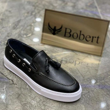 Mocasini barbati, piele naturala 100%, cu talpa cusuta, ISAHAR
