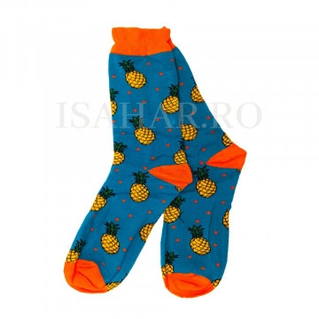 Sosete din bumbac premium, model ananas, ISAHAR - Img 1