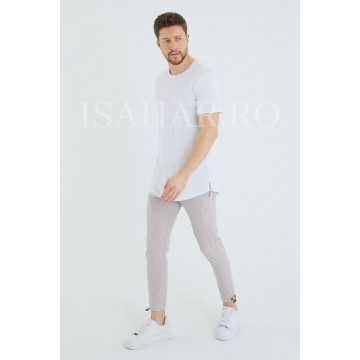 Tricou barbati simplu, alb, BREEZY, material premium , ISAHAR - Img 8