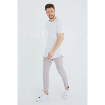 Tricou barbati simplu, alb, BREEZY, material premium , ISAHAR - Img 8