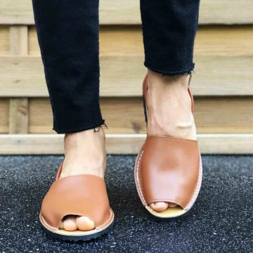 Sandale Avarca barbati maro, PIELE NATURALA, usoare si confortabile, Isahar