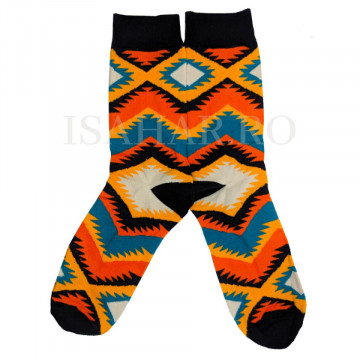 Sosete din bumbac premium, model multicolor, calitate superioara, ISAHAR - Img 3