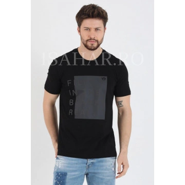 Tricou cu imprimeu pentru barbati , BREEZY, casual, din bumbac, ISAHAR