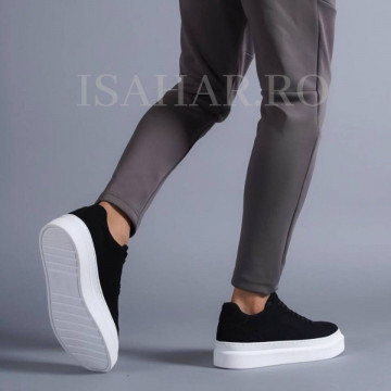 Adidasi barbati, negri, model Siena, casual, ISAHAR - Img 2