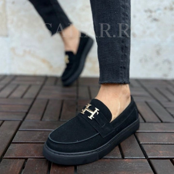 Mocasini barbati, negri, un model special, casual, Isahar - Img 4