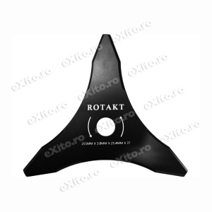 Disc (cutit) motocoasa Rotakt pt.iarba, 255mm, 3 cutite