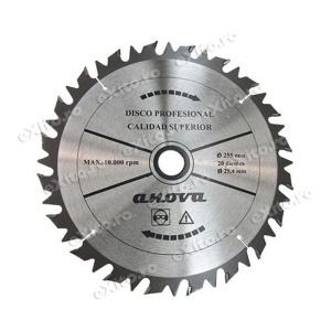 Disc (cutit) motocoasa VIDIA, arbusti 255mm 20 dinti profil drept anti-recul