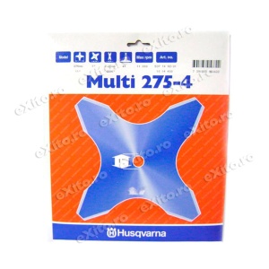 Disc (cutit) motocoasa Husqvarna pt.iarba, 275mm, 4 cutite - Img 2