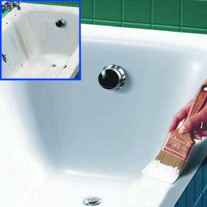 Set vopsea email pentru cada cu Solutie de curatare, Rasina si Catalizator, Tava trafalet, Trafalet, Pensula 375ml - Img 2
