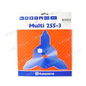 Disc (cutit) motocoasa Husqvarna pt.iarba, 255mm, 3 cutite - Img 2