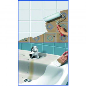 Set vopsea email pentru cada cu Solutie de curatare, Rasina si Catalizator, Tava trafalet, Trafalet, Pensula 375ml - Img 3