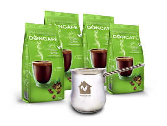 Doncafe Poklon paket 4 kesice po 180 grama + poklon džezva za kafu