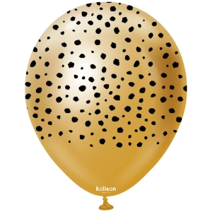 Baloane latex 30cm Safari Cheetah - Mirror GoldPrint Colour - Black - Img 2