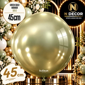 Balon Jumbo Latex 45cm Green Gold Mirror 5012 Kalisan
