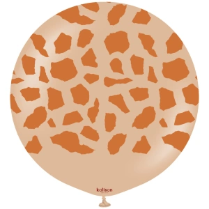 Balon latex jumbo 60cm Safari Giraffe - Desert Sand Print - Caramel - Img 2