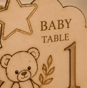 Numere de masă Baby Bear – Placaj Natur | 15 cm / 20 cm - Img 4