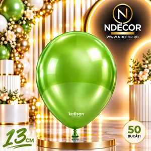 SET 50 Baloane Latex 13cm Lime Metalic 7014
