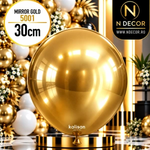 Baloane latex 30cm Mirror Gold Kalisan 5001