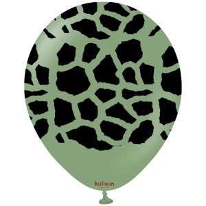 Baloane latex 30cm Safari Giraffe - Eucalyptus Print - Black - Img 2