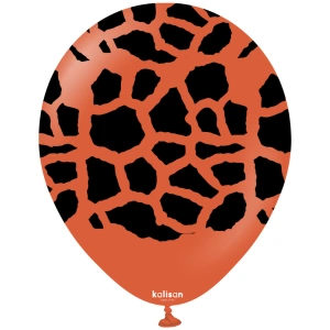 Baloane latex 30cm Safari Giraffe - Rust Orange Print - Black - Img 2