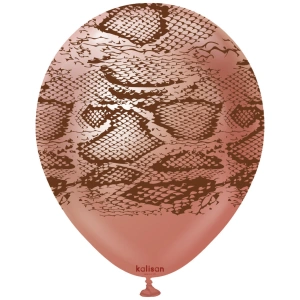 Baloane latex 30cm Safari Snake N - Mirror Rose GoldPrint Colour - Dark Brown - Img 2