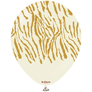 Baloane latex 30cm Safari Tiger N - White Sand Print - Gold - Img 2